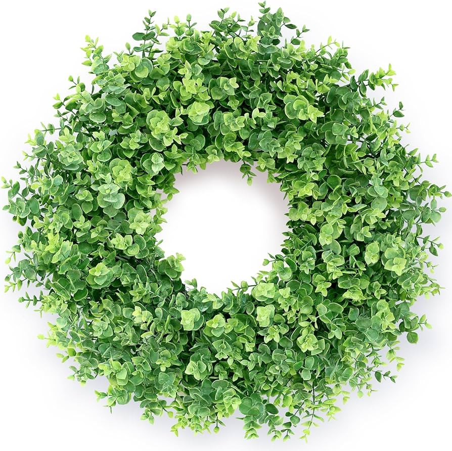 26" Boxwood Wreath for Front Door, Porch, Window - Large Artificial Boxwood Leaves Greenery Outdo... | Amazon (US)