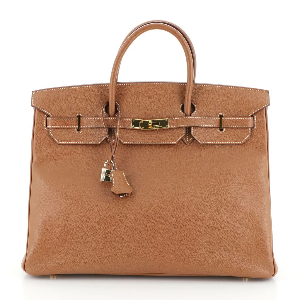 Birkin Handbag Gold Courchevel with Gold Hardware 40 | Rebag
