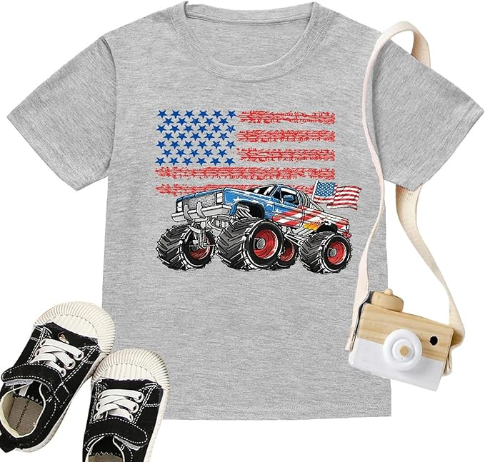 Boys 4th of July Shirt Girls Red White and Blue Patriotic American Flag Graphic Kids USA Independ... | Amazon (US)