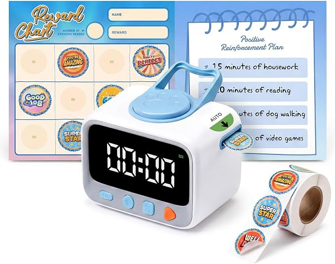 Sticker Timer Visual Countdown Timer with 200 Medal Reward Stickers for Kids Rewards, Rechargeabl... | Amazon (US)
