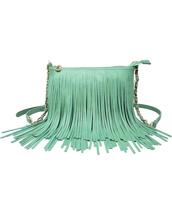 Solene Fringe Crossbody Shoulder Bag with Strap, Tassel Messenger bag, Country Style Western Frin... | Amazon (US)