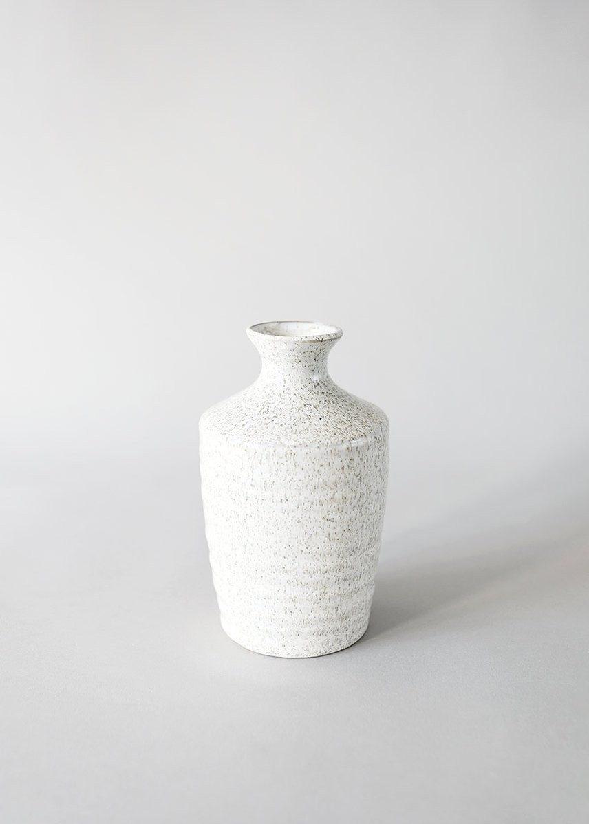 Distressed White Ceramic Hari Vase - 6.25" Tall | Afloral (US)