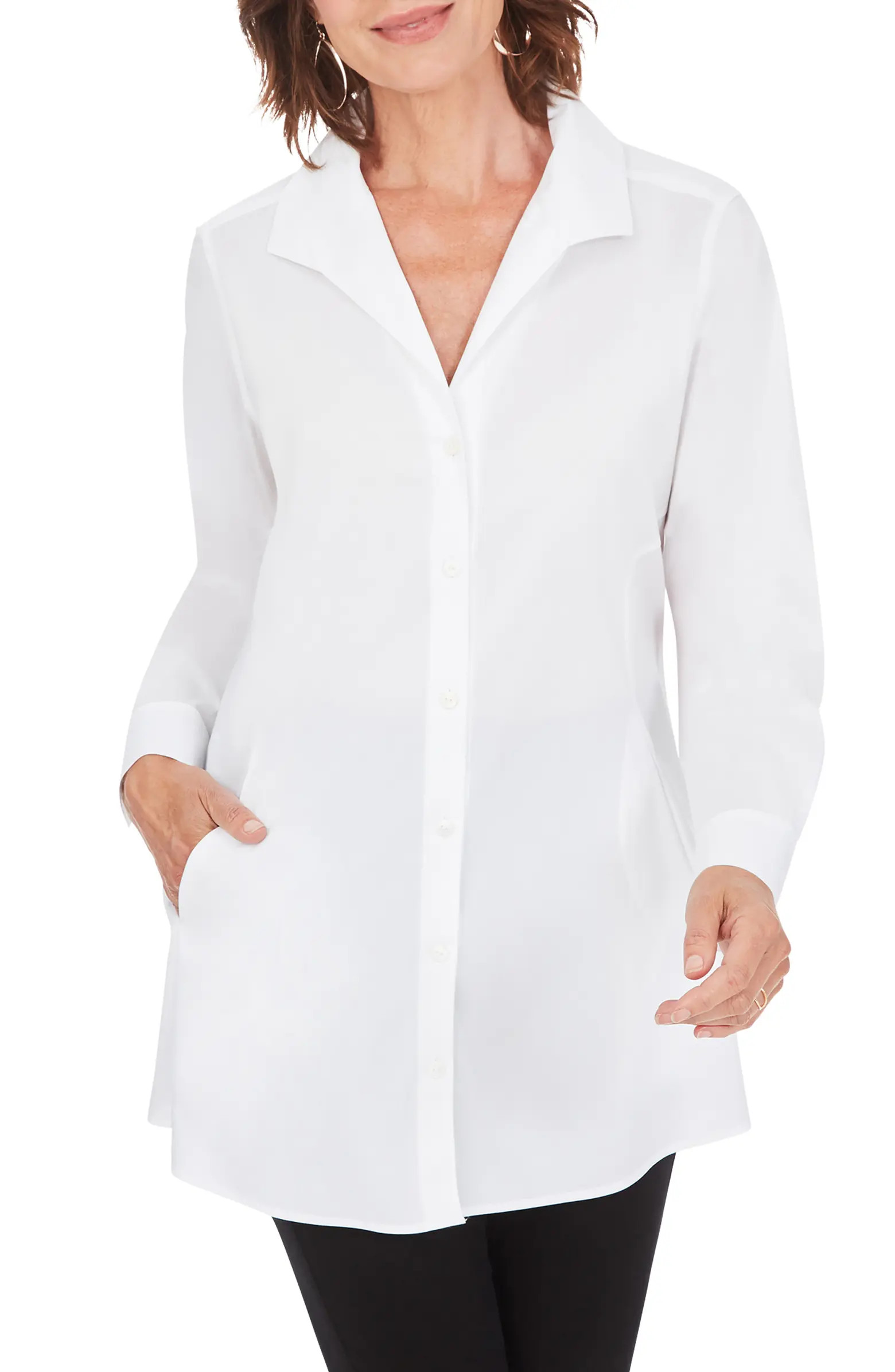 Foxcroft Cecilia Non-Iron Button-Up Tunic Shirt | Nordstrom | Nordstrom