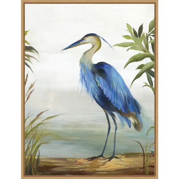 Blue Heron by Aimee Wilson Framed Canvas Art | Bed Bath & Beyond