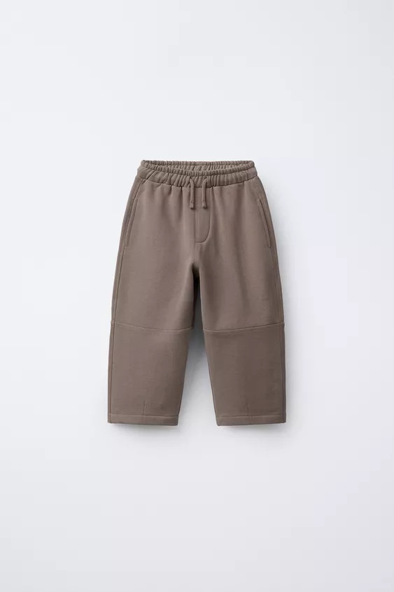 STRAIGHT PLUSH TROUSERS WITH RAISED LOGO | Zara UK