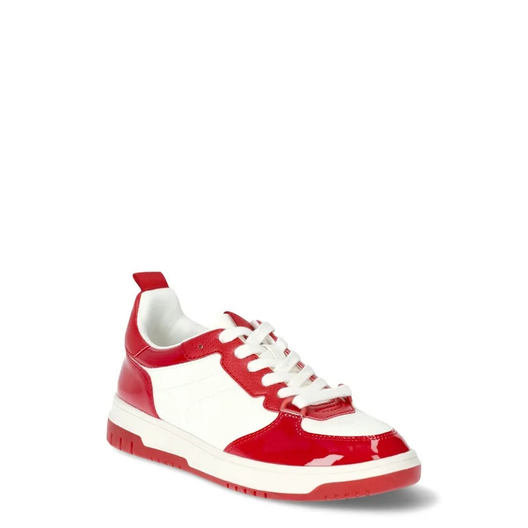 No Boundaries Women’s Lace Up Court Sneakers | Walmart (US)