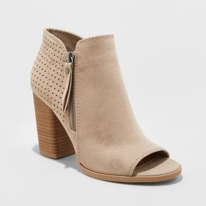 Women's Collie Open Toe Laser Cut Heeled Bootie - Universal Thread™ | Target