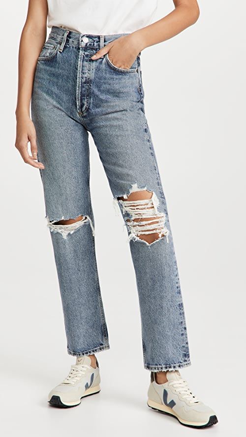 '90s Pinch Waist High Rise Straight Jeans | Shopbop