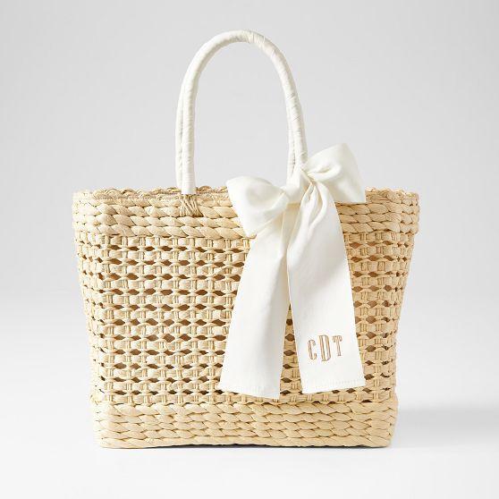 Ribbon Bow Basket Tote | Mark and Graham