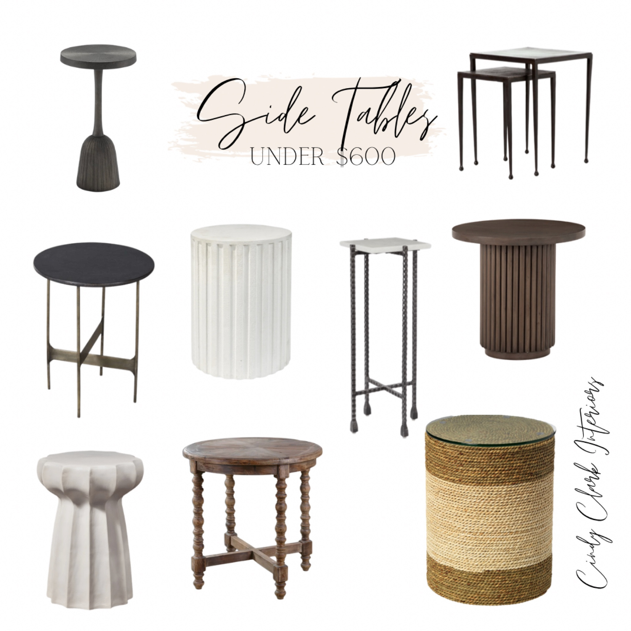 A roundup of my my picks for side tables all under $600! 

France and Son, House of Jade, tables, accent tables, wood, metal, iron 

#LTKhome
