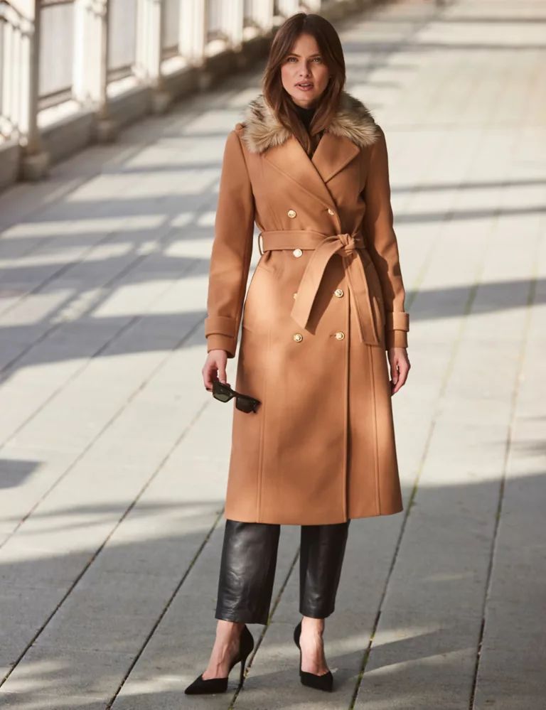 Belted Collared Longline Tailored Coat | Marks & Spencer (UK)