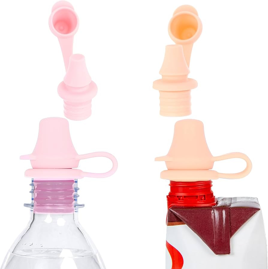 Amazon.com : KiddiKap Pouch Topper for Kids \u2013 Reusable 100% Silicone Spill-Resistant Spout C... | Amazon (US)