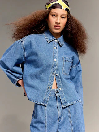 Old Navy x Christopher John Rogers Oversized Button-Down Jean Shirt | Old Navy (US)