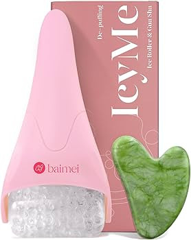 BAIMEI IcyMe Ice Roller for Face and Gua Sha Facial Tool Set, Ice Face Roller Reduces Puffiness R... | Amazon (US)