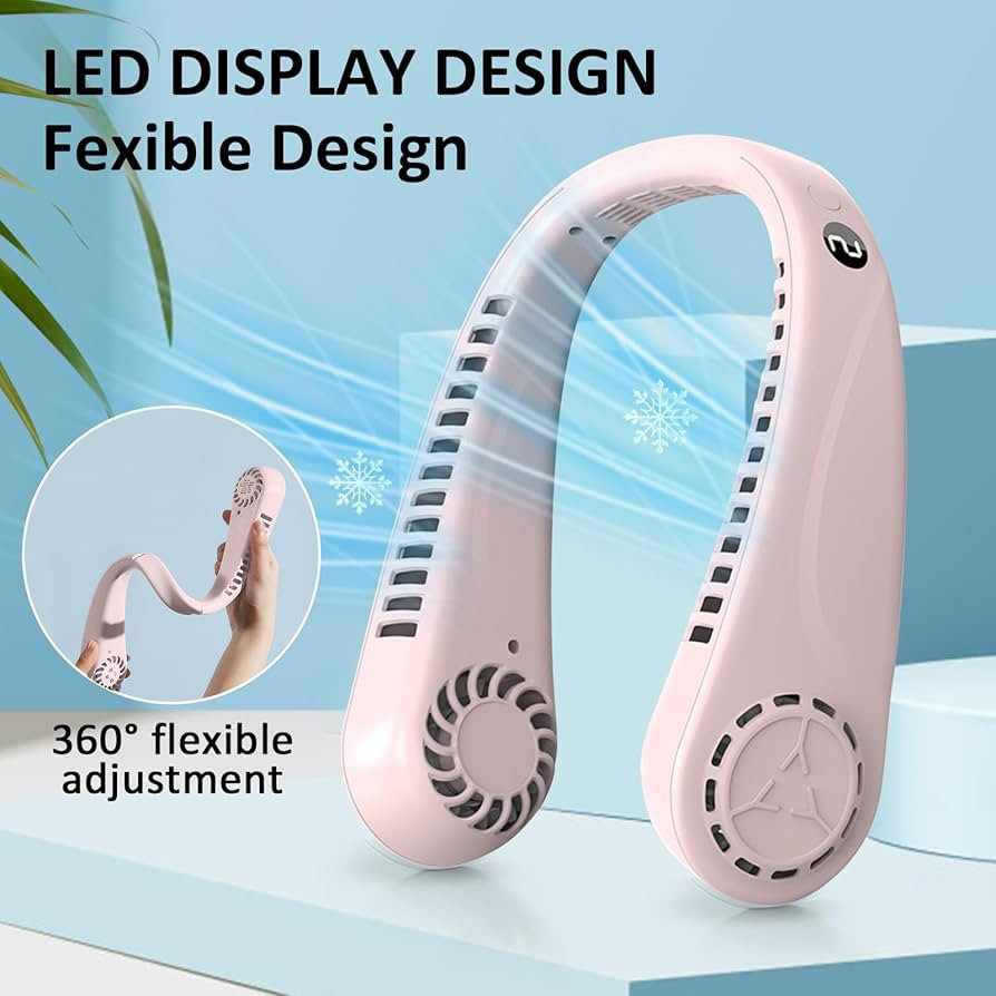 BIRDDIE Portable Bladeless Hanging Neck Fans with Screen Display and 5 Speeds Levels, USB Recharg... | Amazon (US)