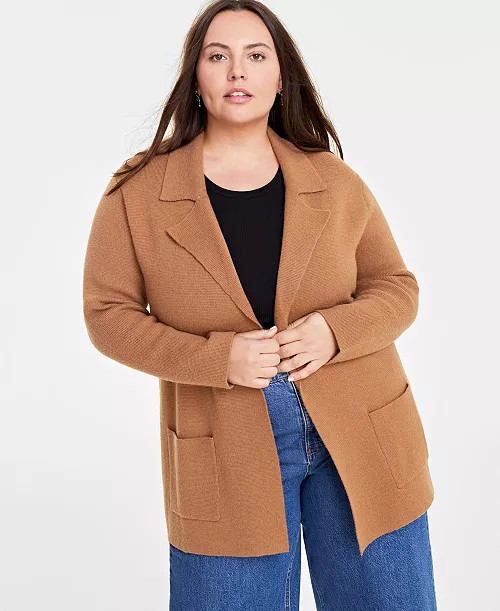 On 34th Plus Size Sweater Blazer, Created for Macy's  - Macy's | Macy's