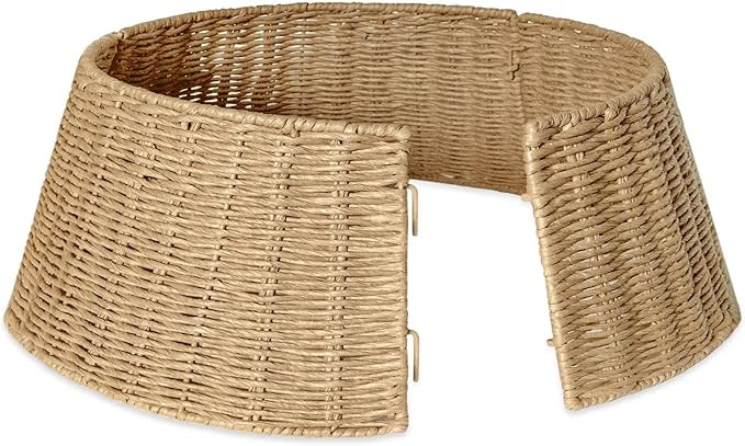 Farmhouse Christmas Tree Collar - Rustic Holiday Decoration - Natural Woven - Base Cover for Chri... | Amazon (US)