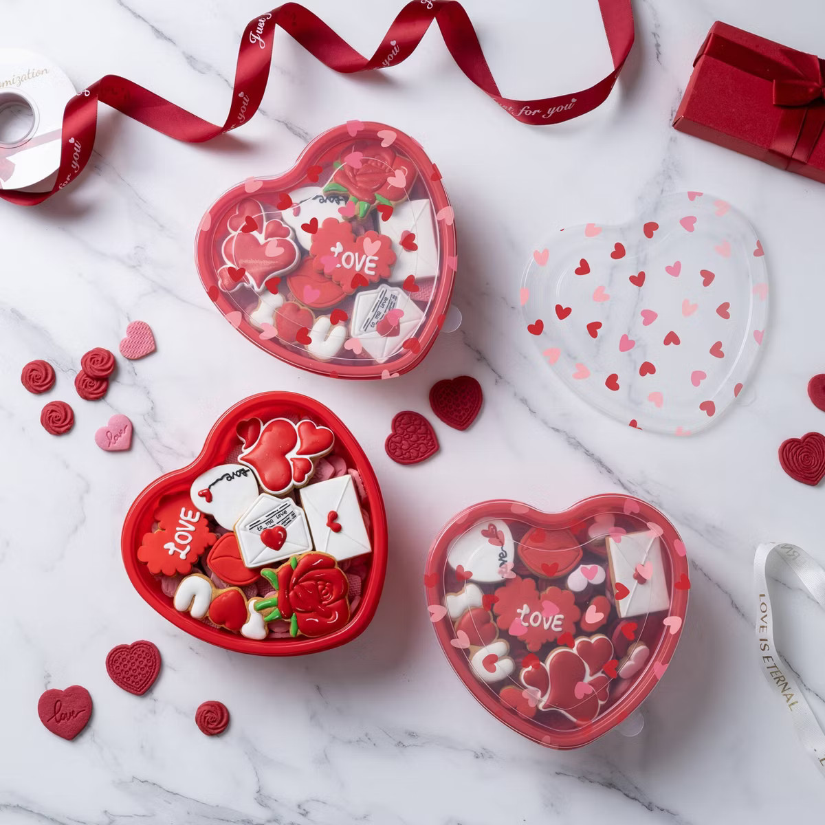 Cook with Color Heart Shaped with Heart Print Semi Durable Food Storage Container | Target