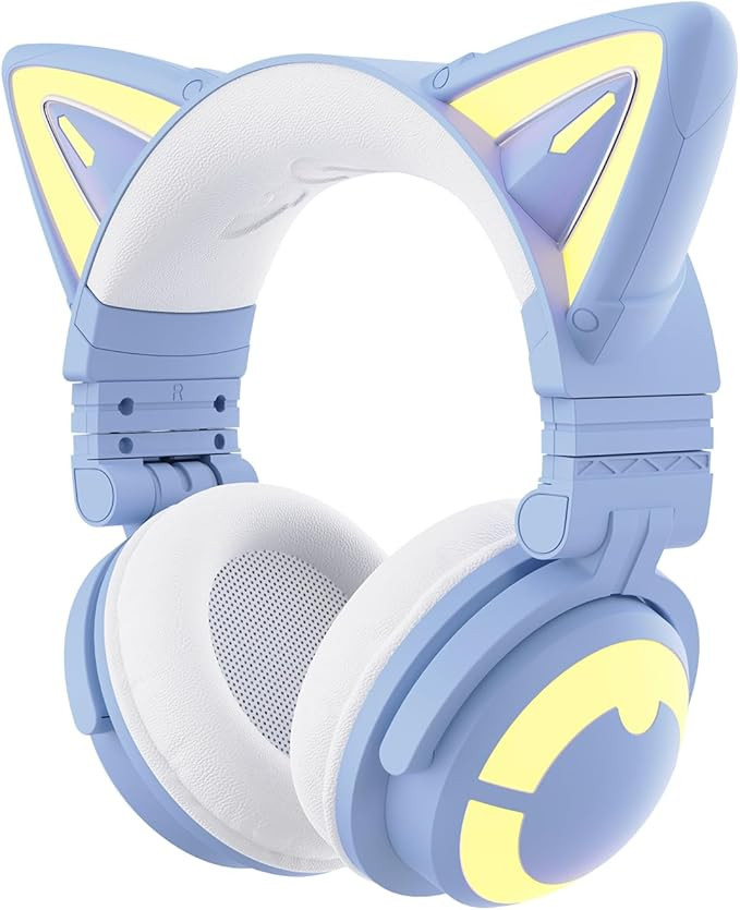 YOWU Cat Ear Headphones CE, Wired/Wireless Blue Gaming Headsets with Seamless Live Sound Experien... | Amazon (US)