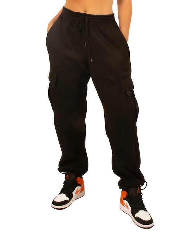 Leah Kirsch Black Cargo Sweatpants - Black - XL | Verishop