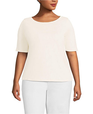 Plus Size Supima Boatneck Top | Macy's