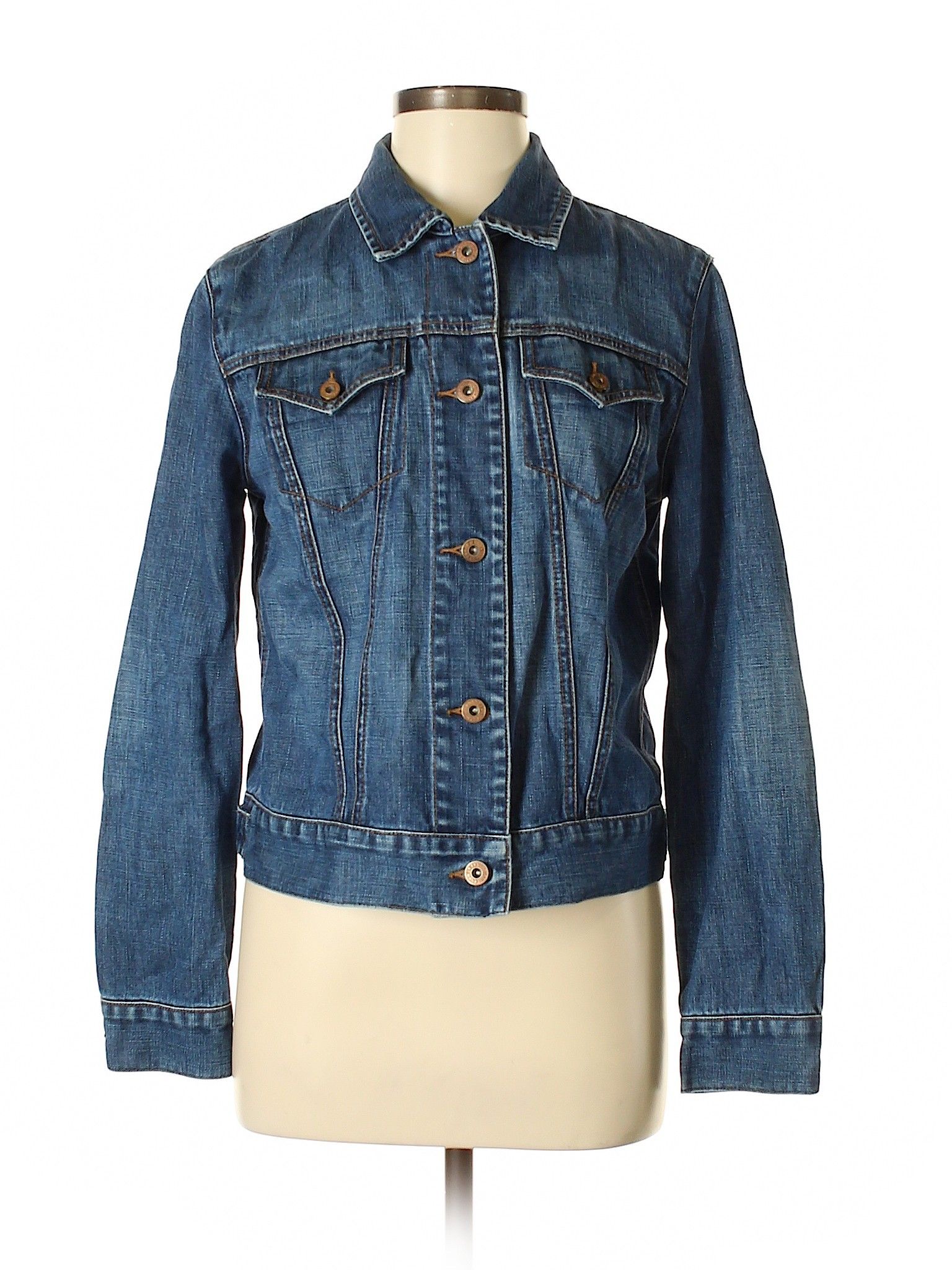 Gap Denim Jacket Size 8: Dark Blue Women's Jackets & Outerwear - 41098747 | thredUP