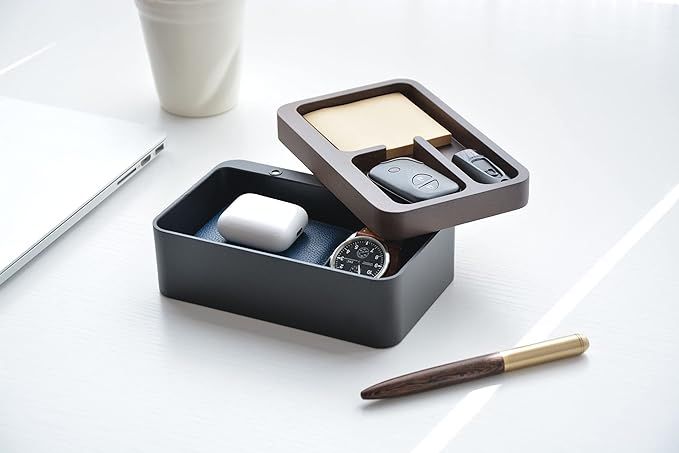 mordeco REVOV Tray Box, EDC Valet Tray Box with Authentic Wood Magnetic Swivel lid, office table,... | Amazon (US)
