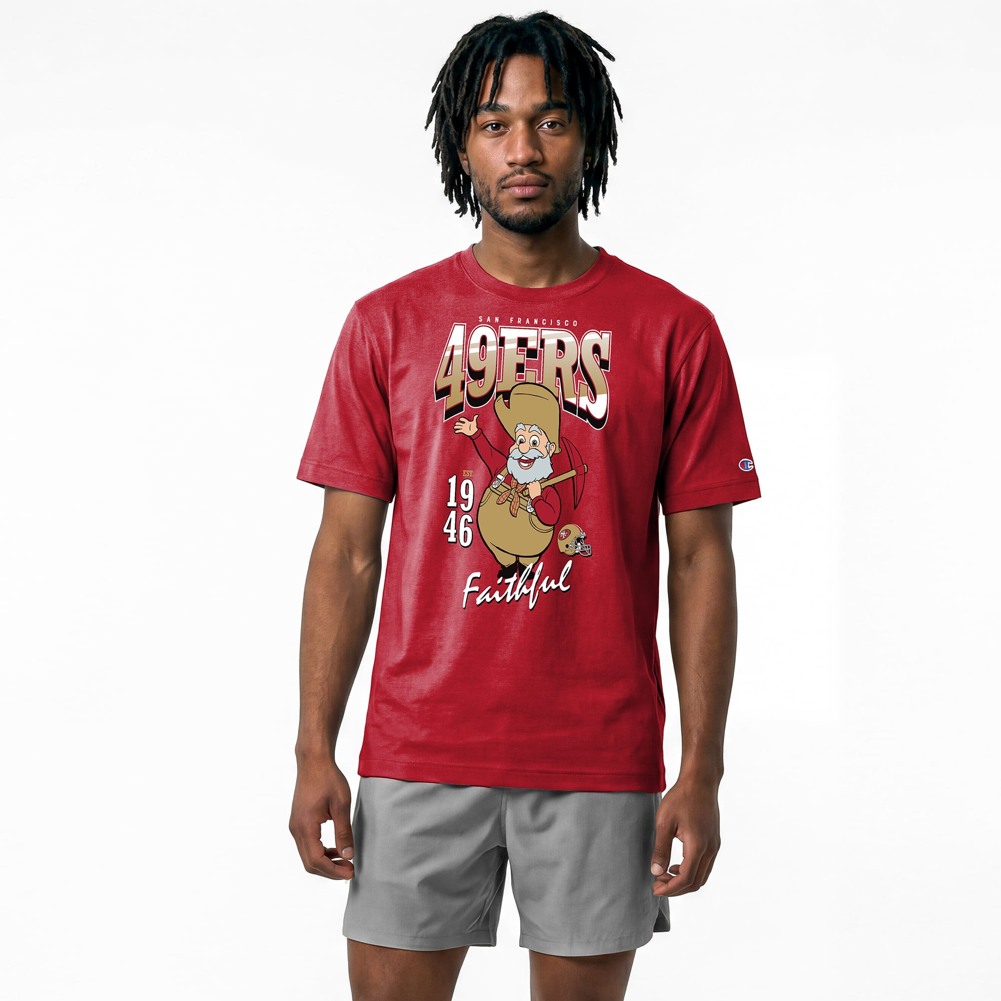San Francisco 49ers Disney x Champion Stinky Pete All-Star T-Shirt - Scarlet | Fanatics
