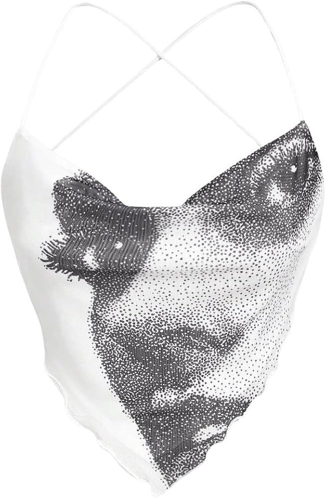 Verdusa Women's Y2K Tie Dye Floral Backless Summer Top Cowgirl Western Bandana Tops | Amazon (US)