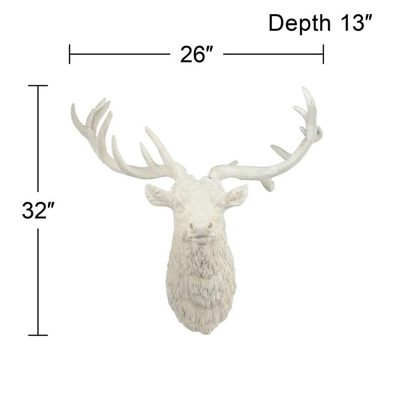 Darby Deer Head 32" High Aged White Wall Statue | Lamps Plus