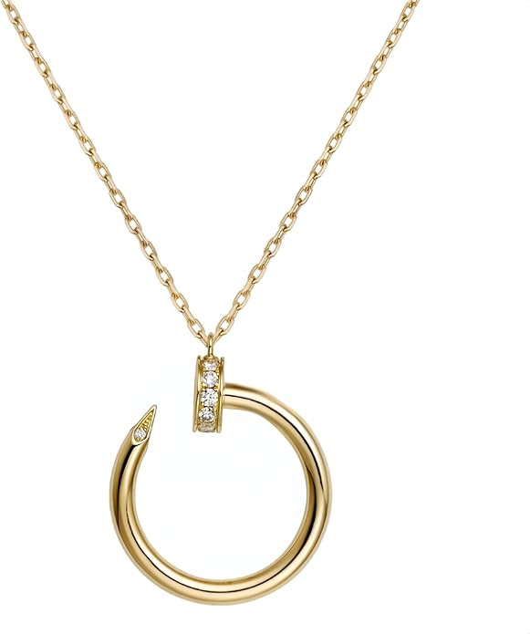 18K Gold Plated Couple Necklace, Elegant Stud Design, Fashionable Valentine's Day Jewelry Gift, E... | Amazon (US)