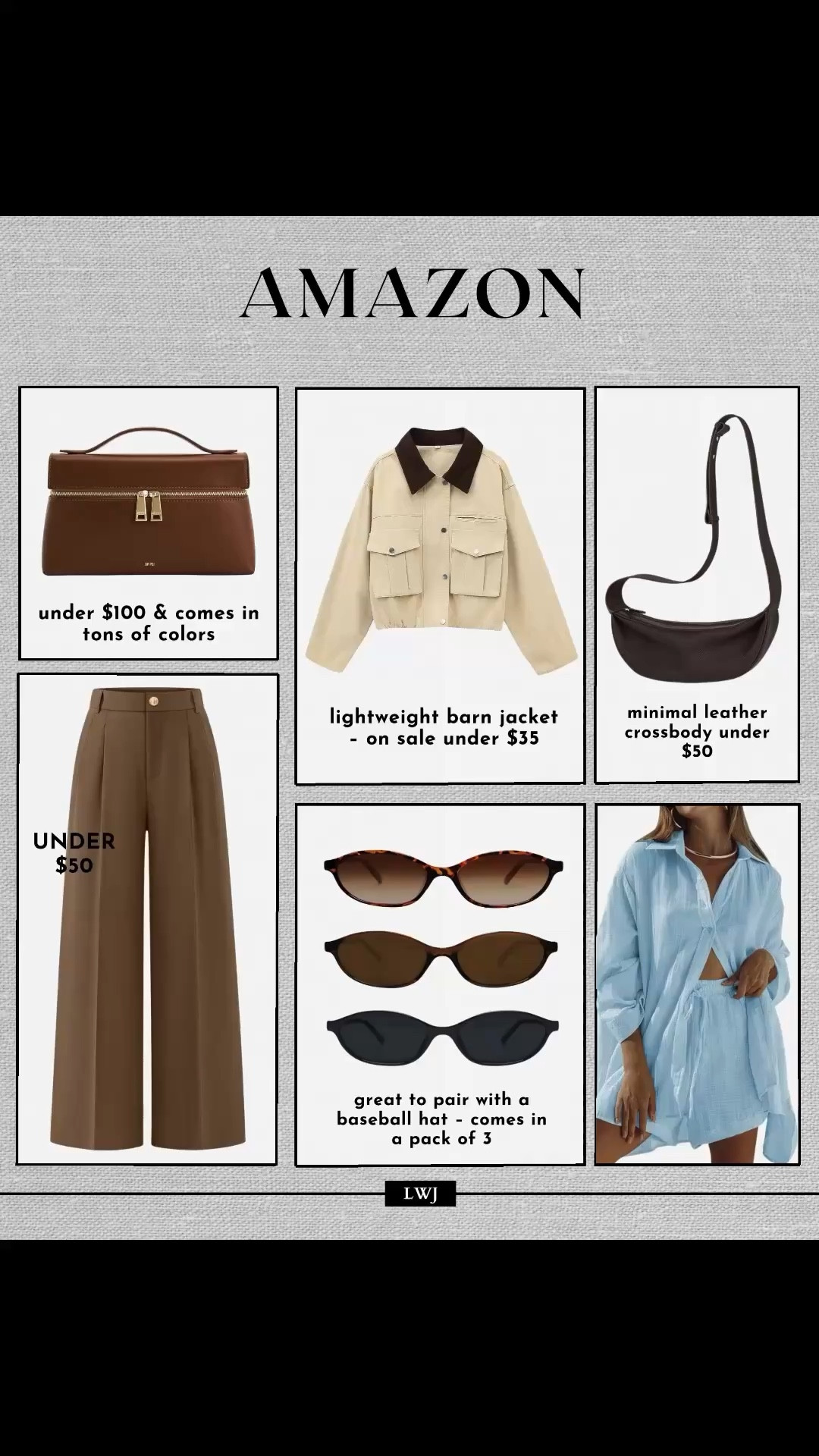 My top Amazon fashion sale picks 

Fashion / sunglasses / barn jacket / minimal leather tote 



#LTKSaleAlert