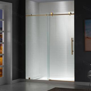 Westfield 56 in. to 60 in. x 76 in. Frameless Sliding Shower Door with Shatter Retention Glass in... | The Home Depot