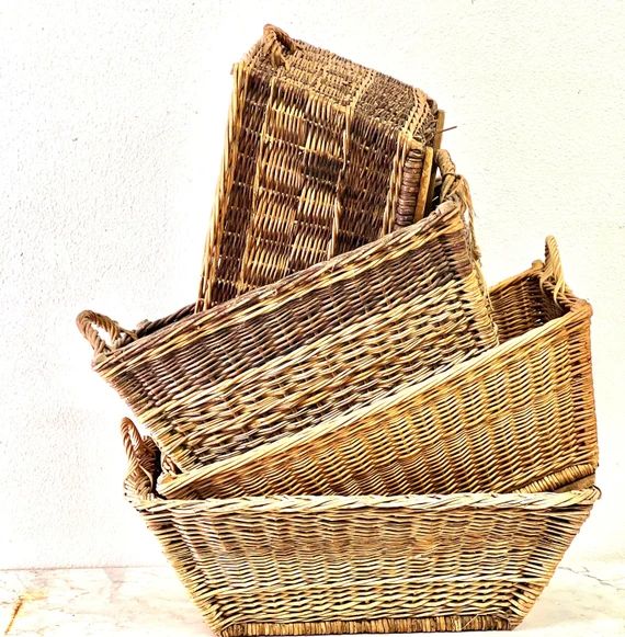 Vintage French Baskets Vintage Handwoven French Baskets - Etsy | Etsy (US)