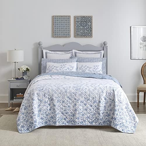 Laura Ashley Home - Twin Quilt Set, Reversible Cotton Bedding with Matching Sham, Pre-Washed Home... | Amazon (US)