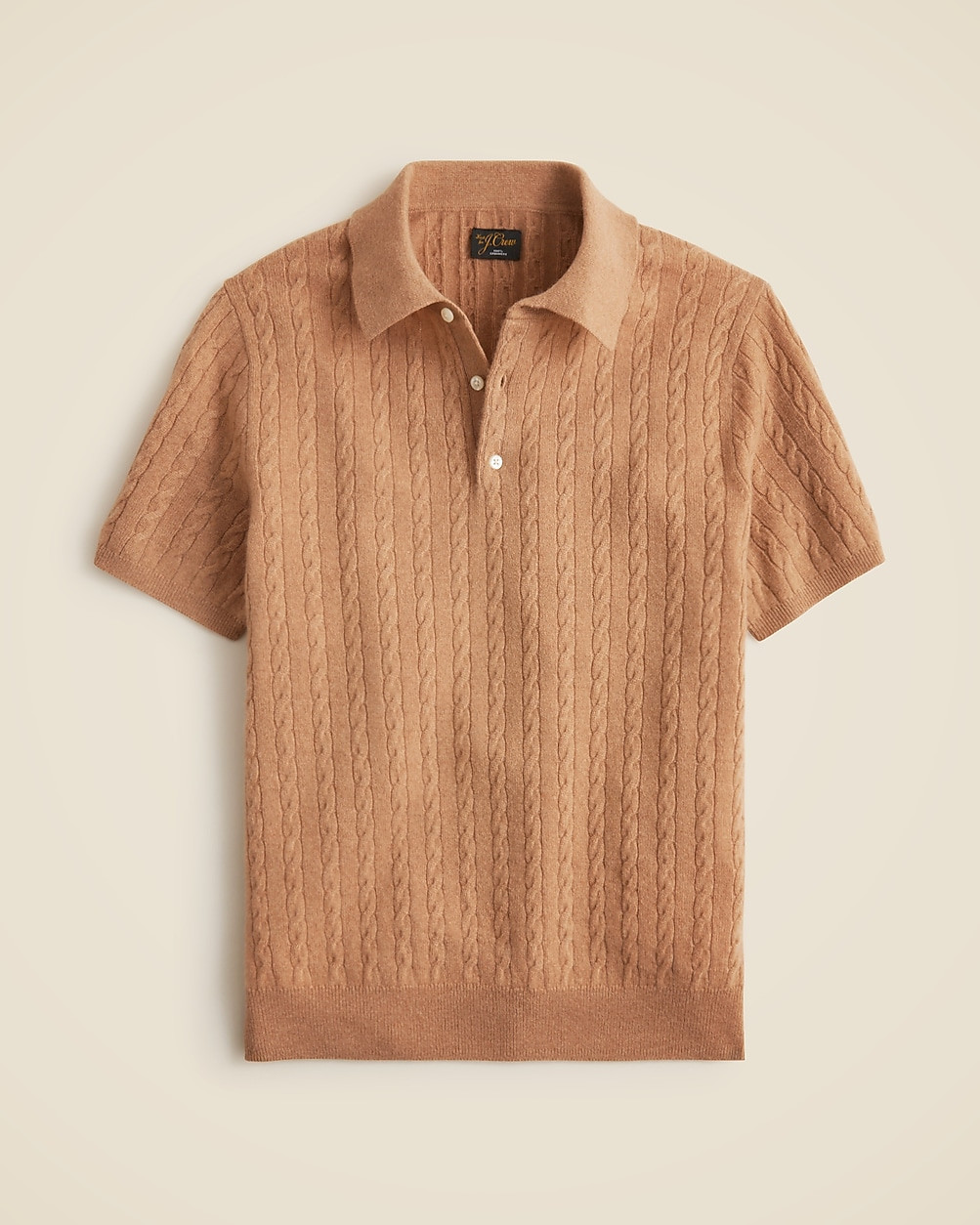Short-sleeve cashmere cable-knit sweater-polo | J. Crew US