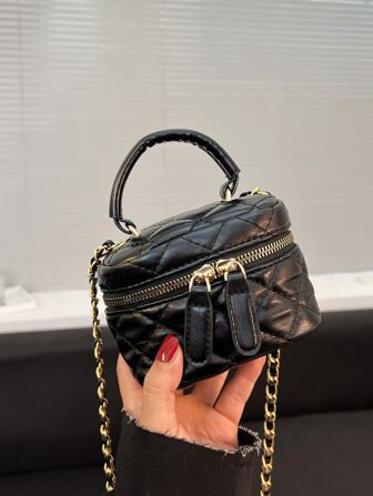 Waterproof,Lightweight,Business Casual Mini Quilted Chain Bucket Bag For Teen Girls Women College... | SHEIN