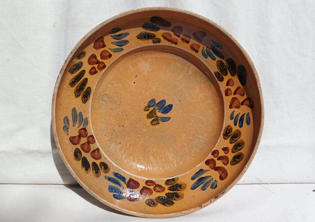 Antique Brown Folk Flower Plate, Handpainted Plate, Flower Designed Plate, Kitchen Decoration, Ra... | Etsy (US)