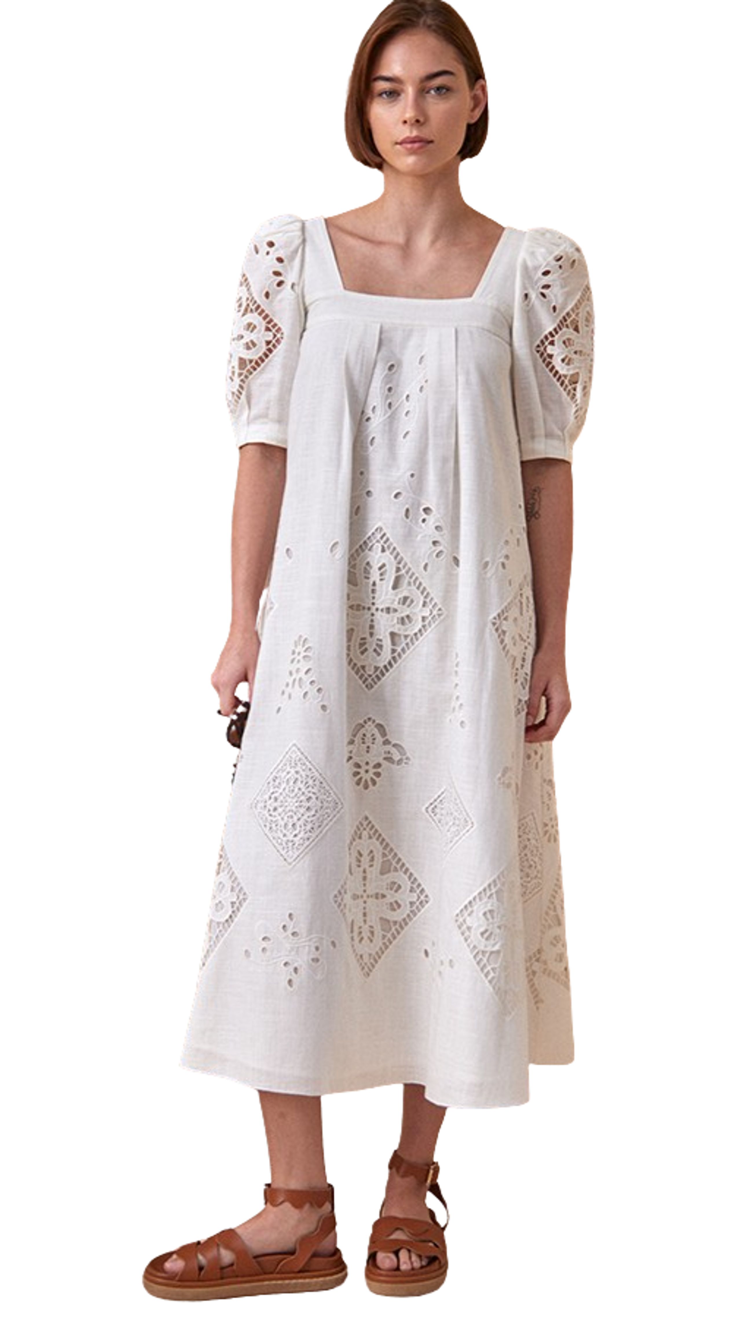 Hunter Bell Waverly Dress, White Eyelet | Monkee's of Mount Pleasant