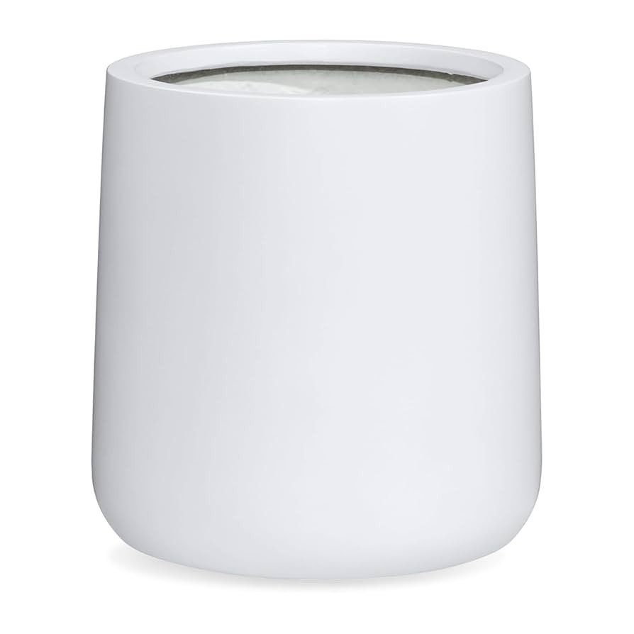 13" H x 12.6" D Conico Fiberstone Round Planter with Drainage Hole, Smooth Finishes, Weather Resi... | Amazon (US)