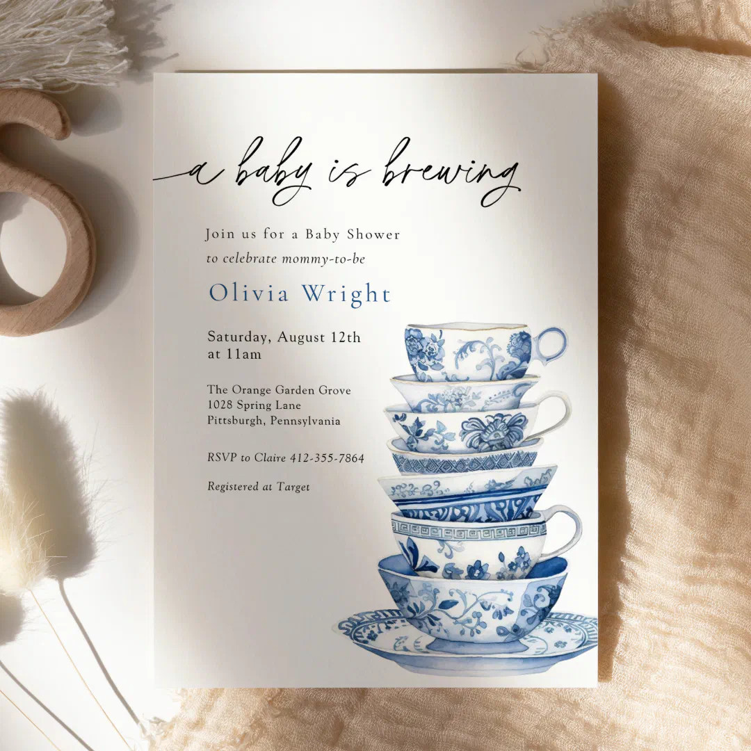 A Baby is Brewing Tea Party Baby Shower Invitation | Zazzle | Zazzle