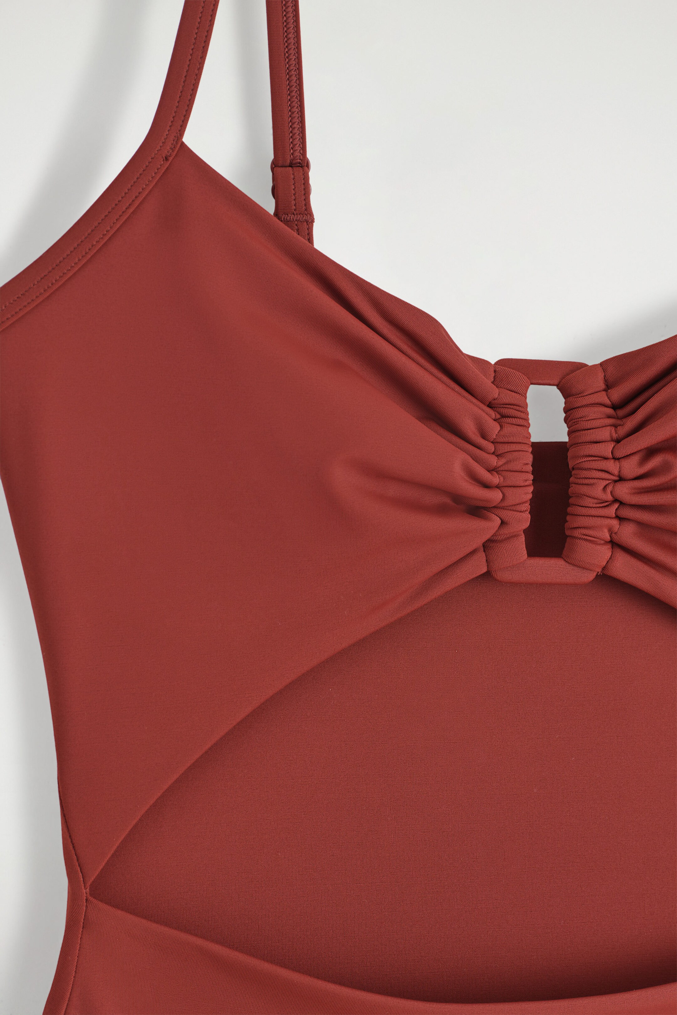 GATHERED CUTOUT SWIMSUIT - RUST RED | COS UK