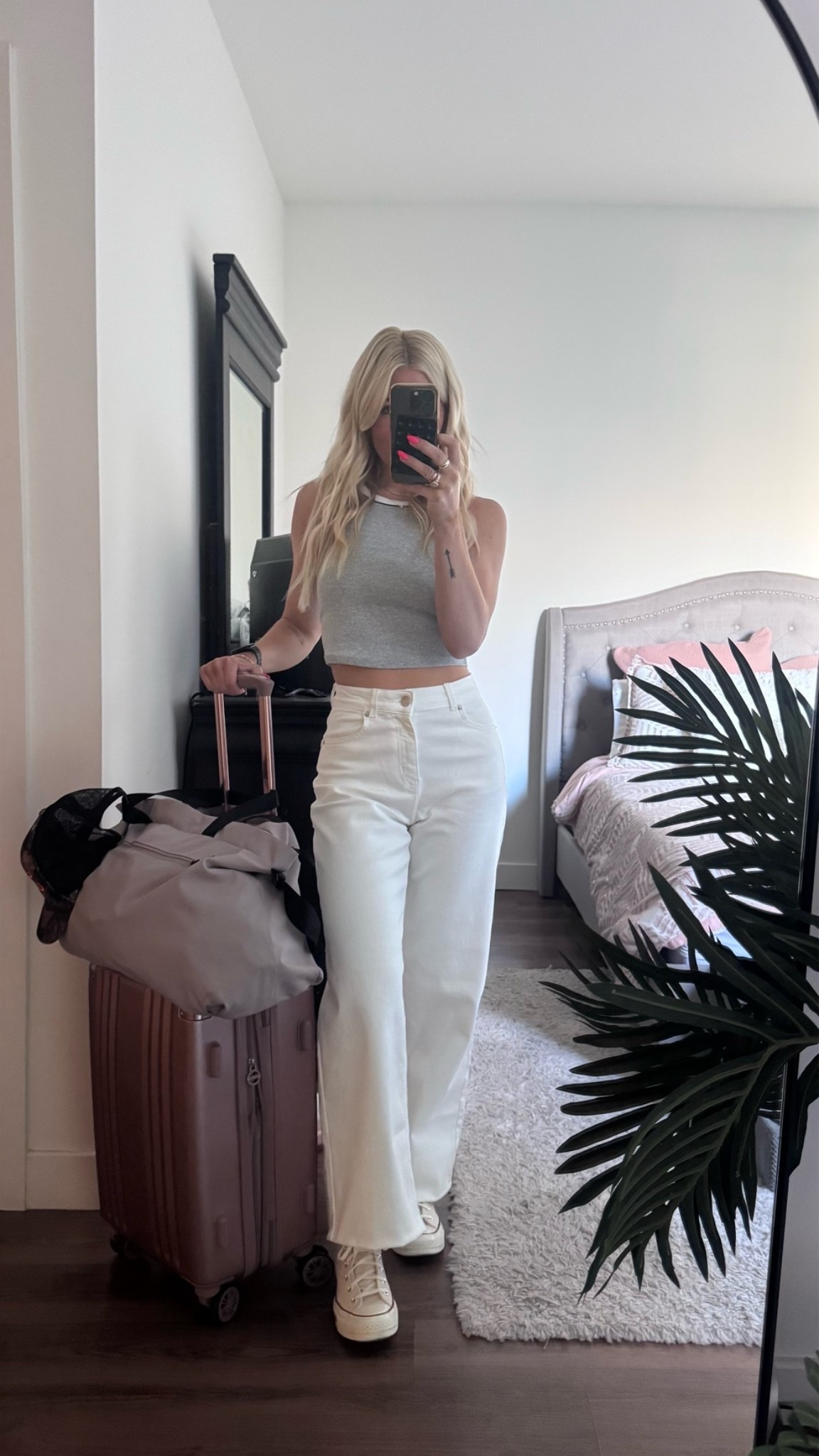 Airport / travel outfit. These jeans are super stretchy and comfortable to wear on a flight. I’m wearing a size XS

#LTKootd