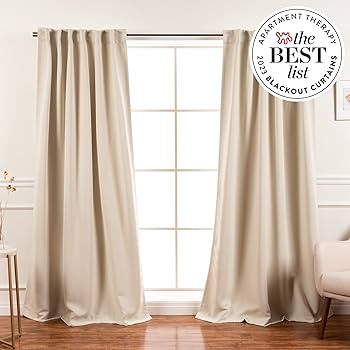 Best Home Fashion Premium Blackout Curtain Panels - Solid Thermal Insulated Window Treatment Blac... | Amazon (US)