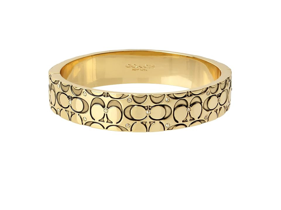 COACH Quilted C Hinged Bangle Bracelet (Golden Shadow) Bracelet | Zappos