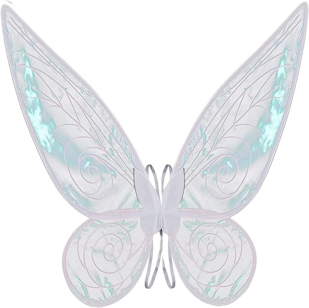 Caretoto White Fairy Wings Dress Up Sparkling Sheer Wings Butterfly Fairy Halloween Costume Angel... | Amazon (US)