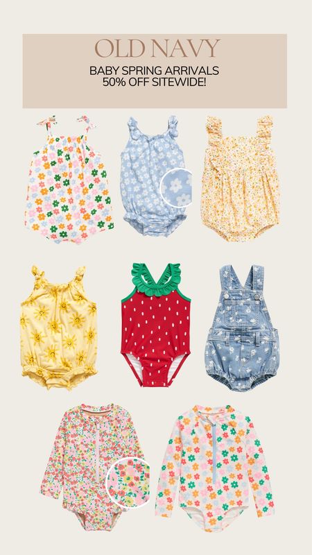So many cute rompers and bubbles at Old Navy right now for baby spring clothes! Everything is 50% off sitewide as part of the cyber Easter sale! 

Old navy sale, old navy baby arrivals, old navy baby fashion, spring fashion kids, strawberry romper, baby bubbles 

#LTKstyletip #LTKbaby #LTKsalealert