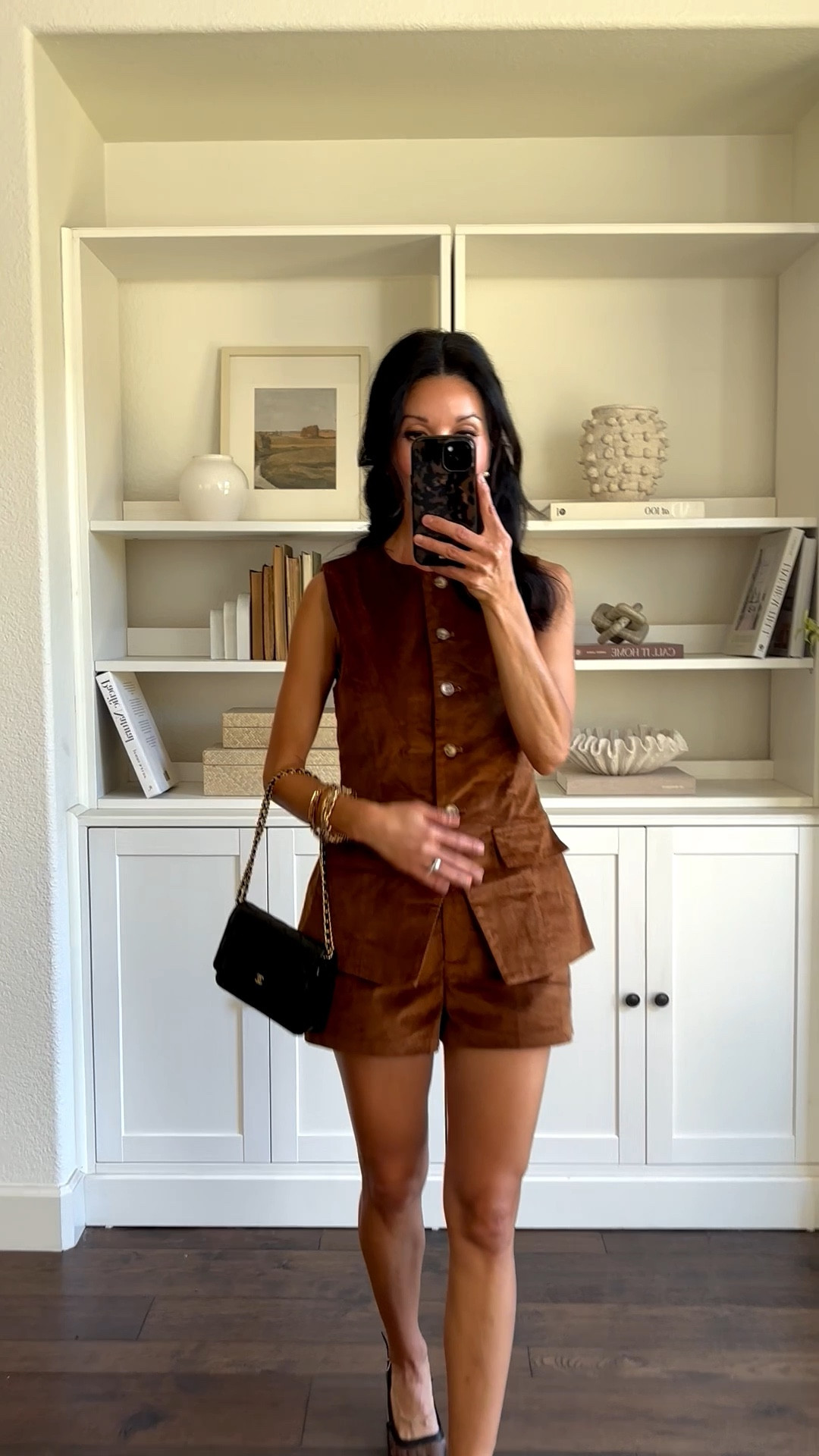🍂 Corduroy shorts with matching button front vest. SO perfect for fall. I’m wearing xs shorts and a small vest. 

Chanel wallet on a chain  

Autumn weather outfit 
Autumn shorts 
Fall outfit 2025
ASTR fall collection 2025

#LTKOver40 #LTKSeasonal #LTKStyleTip