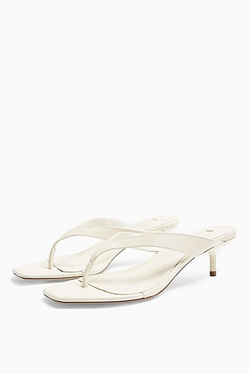*Wide Fit Nina Ecru Mini Heel Mules - Off White | Topshop US