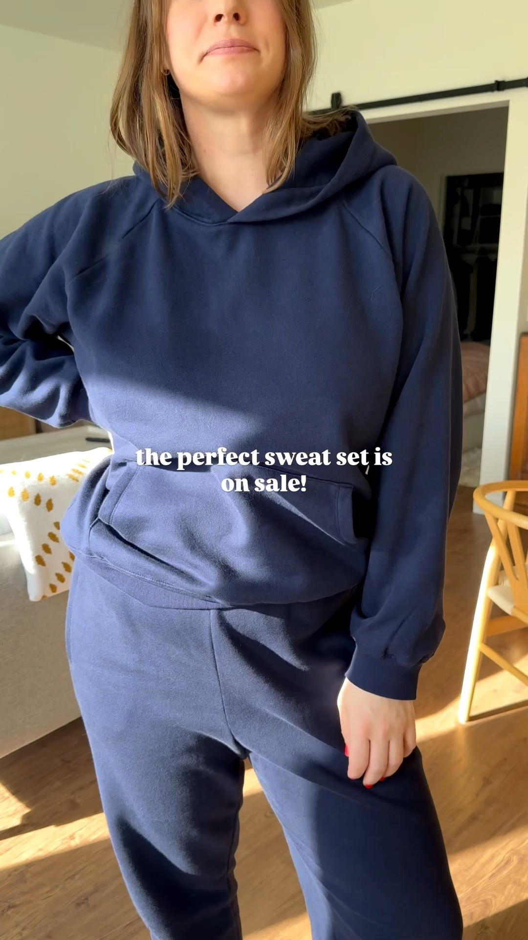 Wear my true to size (regular) Large in both. I’m 5’9”